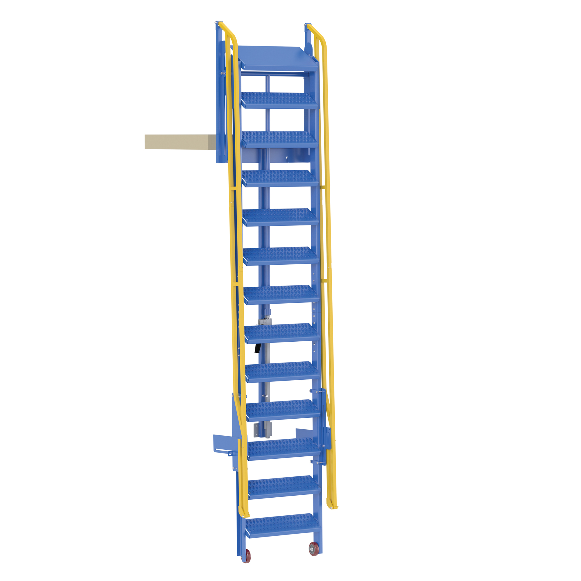 Vestil Mezzanine Ladder - 120in., 151.625in. Overall Height, 13 Steps, Steel, Model# LAD-FM-120